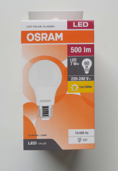 Lampara Led 7W OSRAM Cálida